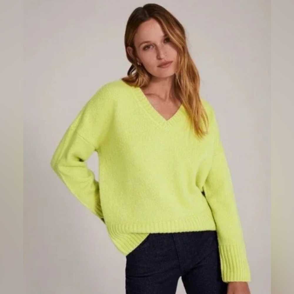 NWT Favorite Daughter The William Sweater Wool Cashmere in Citron Green Size M